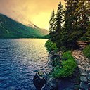 A breathtaking scene of a tranquil lake  screen for extension Chrome web store in OffiDocs Chromium