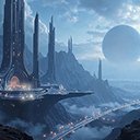 A breathtaking scifi fantasy  screen for extension Chrome web store in OffiDocs Chromium