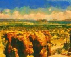 Scarica gratuitamente la foto o l'immagine gratuita di AcoDigital Oil Painting of Another View from the Acoma Pueblo da modificare con l'editor di immagini online GIMP