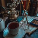 A Cup of Tea beside Lighted Candles  screen for extension Chrome web store in OffiDocs Chromium
