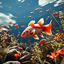 A cute little fish is swimming gently  screen for extension Chrome web store in OffiDocs Chromium