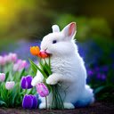 Adorable white rabbit wallpaper  screen for extension Chrome web store in OffiDocs Chromium
