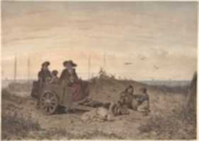 Free download A Fishermans Family at the Beach, the Mother and One of the Children Sitting in a Cart free photo or picture to be edited with GIMP online image editor