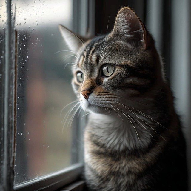 Free download ai generated cat feline window free picture to be edited with GIMP free online image editor