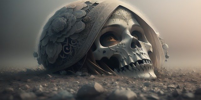 Free download ai generated skeleton skull bones free picture to be edited with GIMP free online image editor