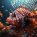 A lionfish swims in the clear water  screen for extension Chrome web store in OffiDocs Chromium
