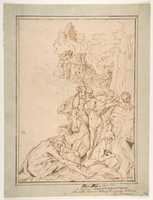 Free download Allegorical Figures on Mount Parnassus: Study for the etching Triumph of Painting free photo or picture to be edited with GIMP online image editor