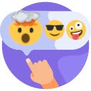 AllReacts for Facebook Stories  screen for extension Chrome web store in OffiDocs Chromium