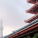 Ancient Temple in Tokyos Fog  screen for extension Chrome web store in OffiDocs Chromium