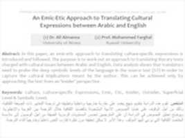 अरबी और अंग्रेजी के बीच सांस्कृतिक अभिव्यक्तियों का अनुवाद करने के लिए एक एमिक-एटिक दृष्टिकोण मुफ्त डाउनलोड करें जीआईएमपी ऑनलाइन छवि संपादक के साथ संपादित करने के लिए मुफ्त फोटो या तस्वीर
