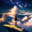 Anime Girl Alone Clouds Sky Anime Theme  screen for extension Chrome web store in OffiDocs Chromium