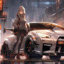 Anime Girl and Sportcar Live Wallpaper  screen for extension Chrome web store in OffiDocs Chromium