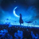 Anime Girl Moonlight Flower Field: Live Wallpaper for Chrome  screen for extension Chrome web store in OffiDocs Chromium
