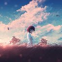 Anime Girl Sunrise Scenery Sky Anime Theme  screen for extension Chrome web store in OffiDocs Chromium