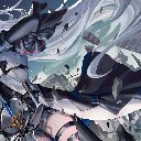 Anime Girl Warrior White Hair Skadi Arknights Anime Theme  screen for extension Chrome web store in OffiDocs Chromium