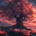 Anime Girl Watching Sunset By Cherry Tree A Stunning Live Wallpaper  screen for extension Chrome web store in OffiDocs Chromium