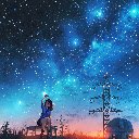 Anime School Girl Night Sky Stars Anime Theme  screen for extension Chrome web store in OffiDocs Chromium