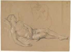 Free download A Nude Woman Kneeling at the side of a Reclining Man (Study for Mary Magdalen Lamenting Christ) free photo or picture to be edited with GIMP online image editor