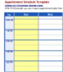Free download Appointment Schedule Template Microsoft Word, Excel or Powerpoint template free to be edited with LibreOffice online or OpenOffice Desktop online