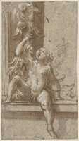Free download A Putto Seated on a Frame free photo or picture to be edited with GIMP online image editor