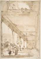 Free download Architectural Capriccio:  A Palace Colonnade. free photo or picture to be edited with GIMP online image editor