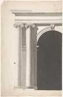 Free download Architectural Portal with Paired Planking Ionic Columns (only left-hand columns and part of arched opening shown) free photo or picture to be edited with GIMP online image editor