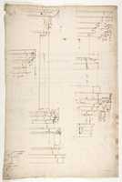 Unduh gratis Arch of Constantine, elev, partial plan (recto) Arch of Constantine, profiles of base, shaft and entablature (verso) foto atau gambar gratis untuk diedit dengan editor gambar online GIMP