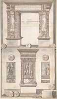 Free download Arch of Septimius Severus, Frontal Elevation (above) and Side View (below) free photo or picture to be edited with GIMP online image editor