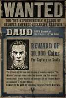 Free download A recreation of Dauds wanted poster from Death of the Outsider [ Fanart ] free photo or picture to be edited with GIMP online image editor