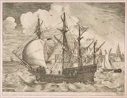 Free download Armed Four-Master Putting Out to Sea from The Sailing Vessels free photo or picture to be edited with GIMP online image editor