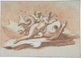 Free download A Sea Nymph and a Triton on a Dolphin free photo or picture to be edited with GIMP online image editor