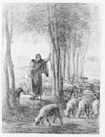 Free download A Shepherdess and Her Flock in the Shade of Trees free photo or picture to be edited with GIMP online image editor
