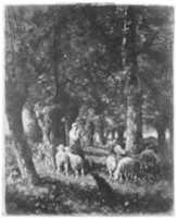 A Shepherdess and Her Sheep ücretsiz fotoğraf veya resmi GIMP çevrimiçi resim düzenleyici ile düzenlenmek üzere ücretsiz indirin