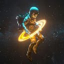 Astronaut in a Cosmic Light Ring  screen for extension Chrome web store in OffiDocs Chromium