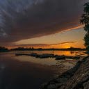 A Sunset by a Lakeside  screen for extension Chrome web store in OffiDocs Chromium