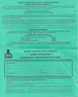 Free download Atari VCS Game Program Warranty Card C011553 free photo or picture to be edited with GIMP online image editor
