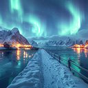 Aurora Borealis over a Seaside Landscape  screen for extension Chrome web store in OffiDocs Chromium