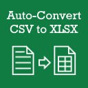 Auto Convert CSV to XLSX  screen for extension Chrome web store in OffiDocs Chromium