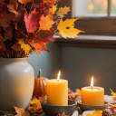 Autumn leaves and candles  screen for extension Chrome web store in OffiDocs Chromium