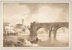 Tải xuống miễn phí Một góc nhìn của Tiber từ Bờ Bắc, với Đền thờ Vesta, Campanile của S. Maria ở Cosmedin và ảnh hoặc ảnh Ponte Rotto miễn phí sẽ được chỉnh sửa bằng trình chỉnh sửa ảnh trực tuyến GIMP