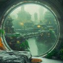A Window with a View of a Futuristic City  screen for extension Chrome web store in OffiDocs Chromium