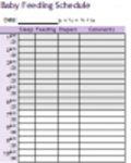 Free download Baby Feeding Schedule DOC, XLS or PPT template free to be edited with LibreOffice online or OpenOffice Desktop online