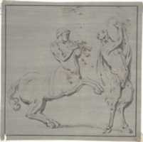Free download Bacchic Scene of Centaur Playing Horns and Satyr with Drum free photo or picture to be edited with GIMP online image editor
