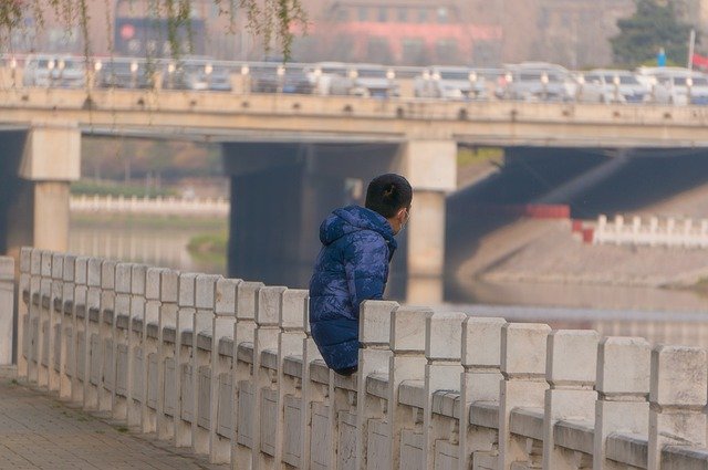 Free download back view riverside lonely man free picture to be edited with GIMP free online image editor