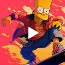 Bart Simpson Rides a Skateboard Live Wallpaper  screen for extension Chrome web store in OffiDocs Chromium