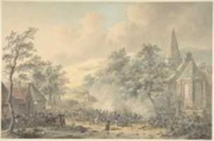 Free download Battle Scene with Church at right free photo or picture to be edited with GIMP online image editor