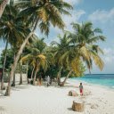 beach and coconut trees  screen for extension Chrome web store in OffiDocs Chromium