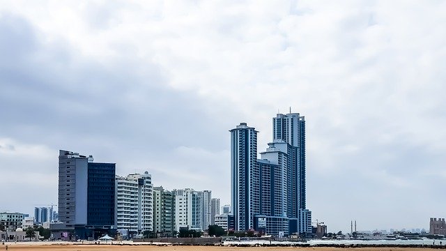 Free download beach buildings architecture sky free picture to be edited with GIMP free online image editor