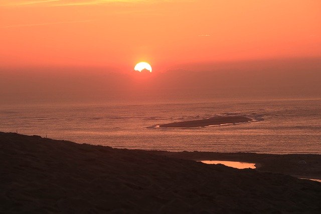 Free download beach sea sun sky dusk landscape free picture to be edited with GIMP free online image editor