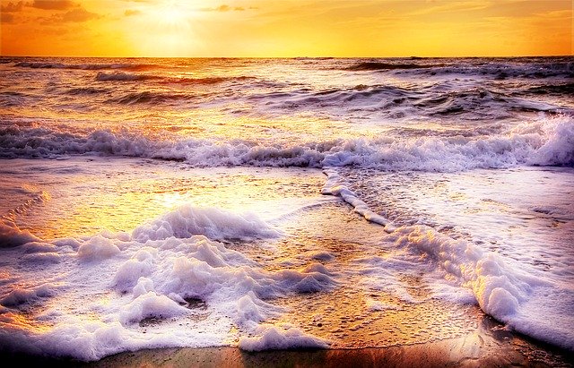 Bezpłatne pobieranie szablonu zdjęć Beach Wave Sun do edycji za pomocą internetowego edytora obrazów GIMP